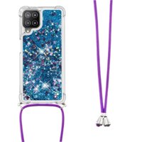 Funda Foxdock Para Samsung Galaxy A22 4G Con Cuerda Ajustable, Brillo Líquido, Protección Antigolpes Y Lente – Ideal Para Regalo