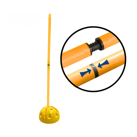Linea Sport - Bastón Slalom Enroscable De 1.50 M Con Base Fija Para Entrenar