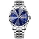 thumbnail image 1 of Reloj de Cuarzo para Hombre Impermeable Luminoso con Doble Calendario, Reloj de Vidrio Puntiagudo con Forma de Diamante, 1 of 10