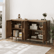 thumbnail image 3 of 63 inch Walnut Sideboard Buffet Cabinet With Storage ,Grille-Striped 4 Doors Sideboard,Multifunctional Accent Cabinet for Dining Room,Living Room,Entryway,Kitchen, 3 of 3