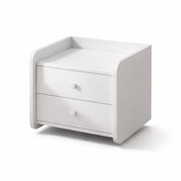 Genérico - Velador Mesa De Noche Moderna Con 2 Cajones