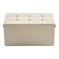 Beiti - Puff Baul Silla Plegable Ecocuero Organizador 38Cm X 76Cm