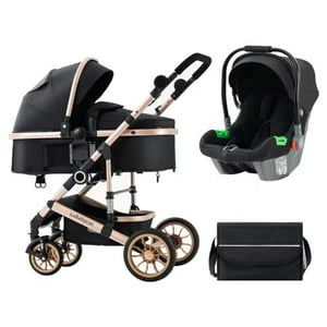 Coche Cuna Con Silla Nido Y Accesorios Lubabycas Negro