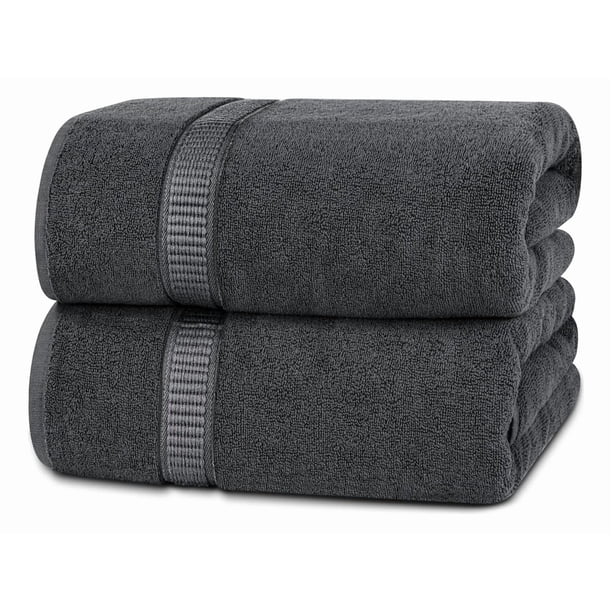 Juego De 2 Toallas De Mano 70 X 40 Cm Algodón 500 Gr Baño Set Gris