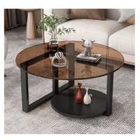 Genérico - Mesa De Centro Moderna De Vidrio Templado 70X70X46 Cm