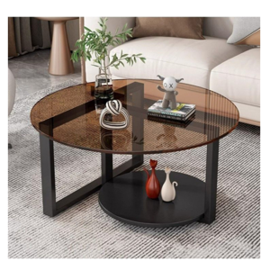 Genérico - Mesa De Centro Moderna De Vidrio Templado 70X70X46 Cm