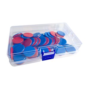 Magideal - 50 Uds. De Fichas Redondas Bicolores Para Manipulación De Matemáticas, Marcadores De Discos De Matemáticas Con Caja De Almacenamiento, Contadores De A