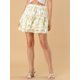 thumbnail image 5 of INSPIRE CHIC Falda Mini Floral de Mujer con Dobladillo de Volantes en Capas, Cintura Elástica, Línea A, Estilo Patinadora, Talla S, Color Blanco, 5 of 7