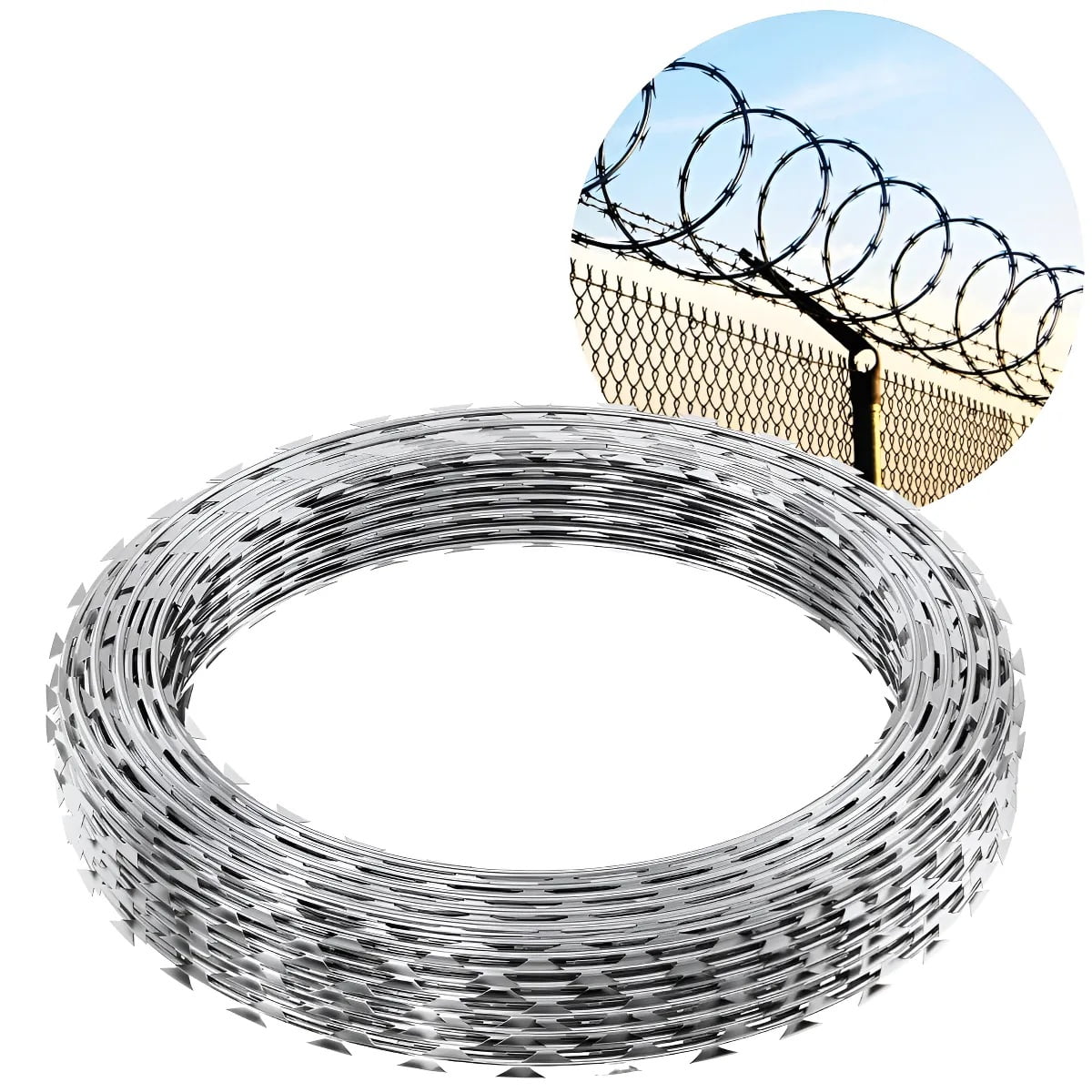 Rollo Alambre De Puas Eoland Galvanizado Alambre De Pua Concertina Rollo 10 Metros 30cm