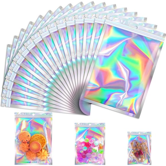 Bolsas Mylar JETMORE 100 Pzs 5.5 x 7.9 inch Holográficas