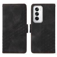 Carcasa Foxdock Oppo Reno 12 5G De Cuero Pu, Diseño Acolchado Clásico, Protección Contra Caídas Y Rayones