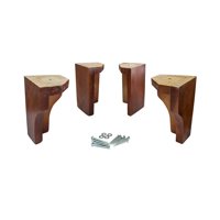 Genérico - Kit De 4 Patas Para Cama Europeo Flexcic Caoba