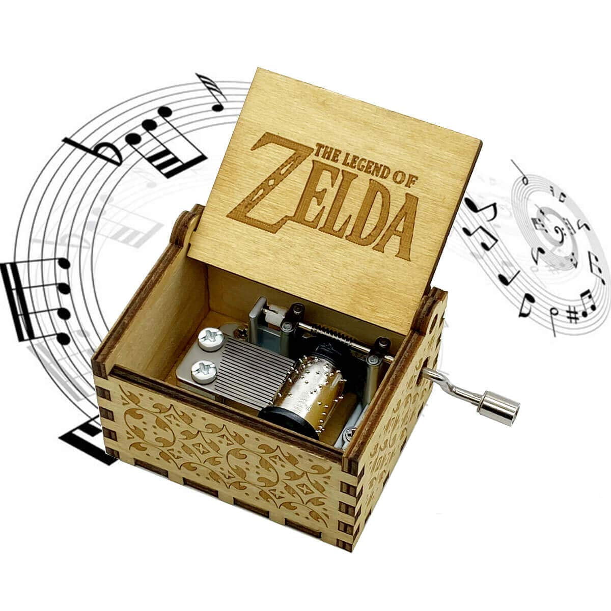 Caja De Música Mad Di The Legend Of Zelda - Manivela De Madera
