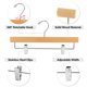 thumbnail image 5 of Perchas de madera AMKUFO para pantalones, 20 unidades, madera natural con clips, 35 cm, 5 of 7