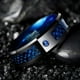 thumbnail image 4 of Stunning 8MM Wide Dragon Pattern Blue Carbon Fiber Men's Tungsten Ring - USA Size 7-14, 4 of 4