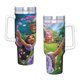 thumbnail image 4 of Isabella de Encanto Vaso aislado de acero inoxidable con asa, diseño temático, regalo para familia, amigos y fans; incluye pajita y encaja en el portavasos estándar, 40 oz, 4 of 6