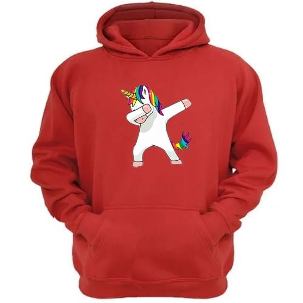 Genérico - Polerón Canguro Unicornio Rojo Talla L Unisex