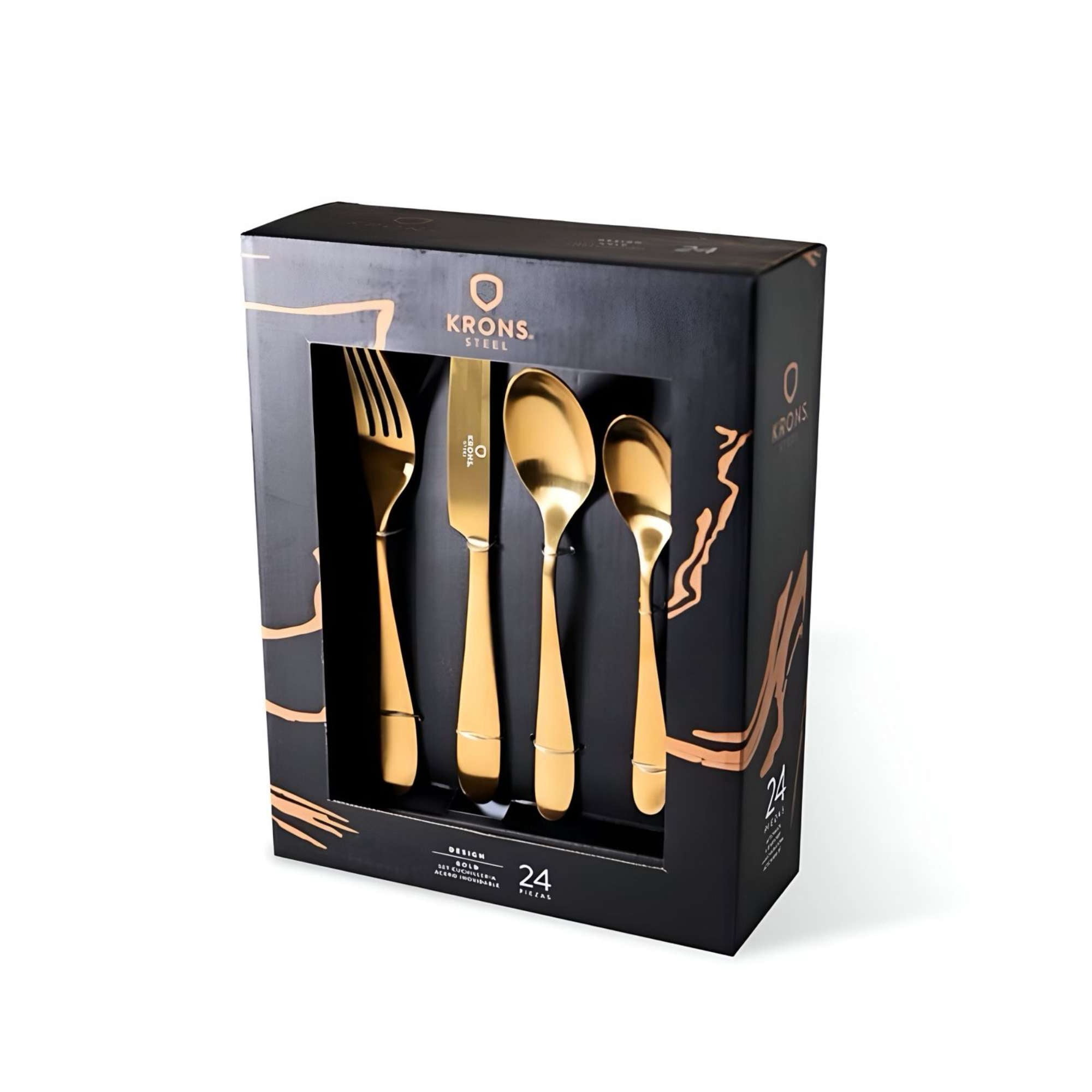 Cuchillería De Mesa 24 Piezas / Gold - Krons