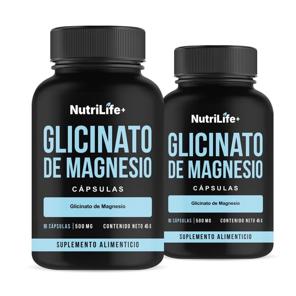 Pack 2 Glicinato De Magnesio 180 Capsulas 500mg Nutrilife+ Sin Sabor