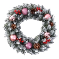 Bothyi - Guirnalda Navideña Artificial, Guirnalda Navideña, Decoración Para Hotel, Oficina, Rosa