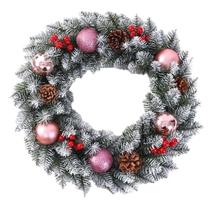 Bothyi - Guirnalda Navideña Artificial, Guirnalda Navideña, Decoración Para Hotel, Oficina, Rosa