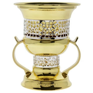 Swiss Arabian - Quemador De Incienso Mubkhara De Carbón De Copa Metálica - Grande-Dorado De Para Unisex - Bakhoor