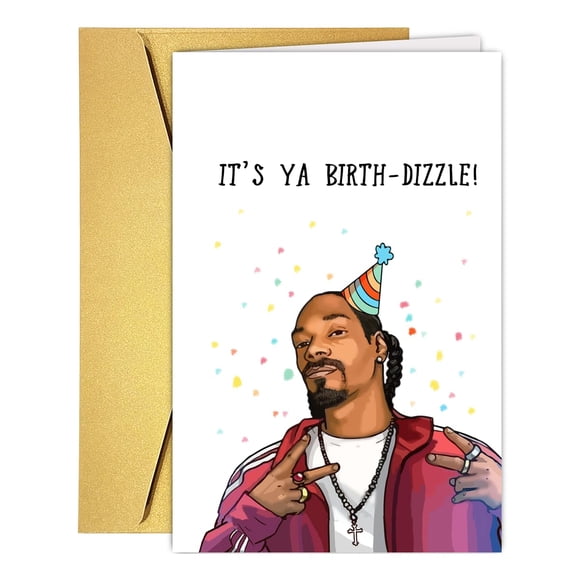 Tarjeta de cumpleaños RUALOVE divertida con tema hip hop de feliz cumpleaños