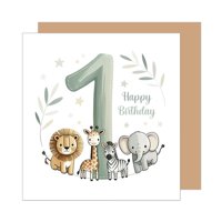 Edition Seidel - Edición De Tarjetas De Cumpleaños Seidel Premium Square Para El Primer Cumpleaños