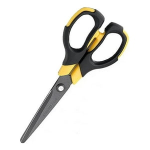 Genérico - Tijera Antiadherente Multiuso 17Cm, Mango Plastico Amarillo