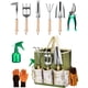 thumbnail image 1 of Set de herramientas de jardinería Wevelel de 9 piezas de acero inoxidable con bolso organizador, 1 of 7