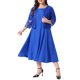 thumbnail image 4 of Agnes Orinda Vestido de Línea A de Manga Corta para Mujer de Talla Grande y Chaqueta de Encaje con Manga 3/4 Floral Abierta al Frente Elegante Conjunto de Vestido Formal de 2 Piezas 1X Azul, 4 of 6