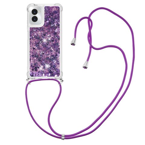 Funda Foxdock Para Motorola Moto G Power 5G 2024 Con Cuerda Ajustable, Brillo Líquido, Protección Antigolpes Y Lente – Ideal Para Regalo