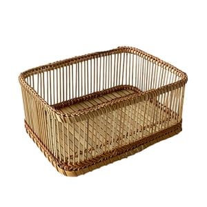 Bothyi - Cesta De Ratán Tejida A Mano Cesta Tejida A Mano Para Estante Encimera De Granja 28Cmx20Cmx12Cm