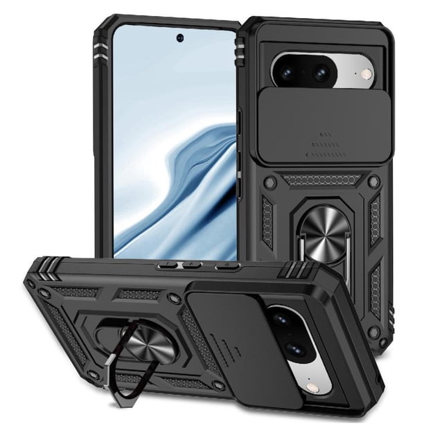 Funda Resistente Anillo Soporte Google Pixel 8 Privacidad Cámara Montaje Magnético Negro