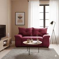 Intermuebles - Sofá Fortaleza 2 Cuerpos Tela Burdeo