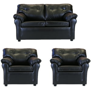 Muebles América - Living América 211 Cuero Sintético Negro