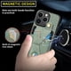 thumbnail image 2 of Funda Resistente para iPhone 15 Pro con Tarjetero y Soporte, Diseño Magnético Verde, 2 of 5