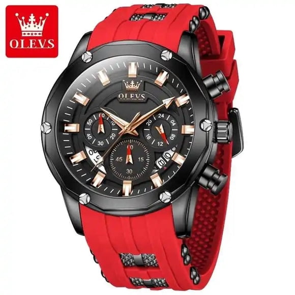 Reloj Quartz Deportivo de Lujo OLEV Cronógrafo Cuarzo Sumergible 30M