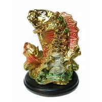 Estatua De Pez Feng Shui Importada, Resina Dorada, 9 Cm
