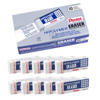 Bloque Eraser Pentel Hi-Polymer, Grande, Blanco (Paquete De 10)