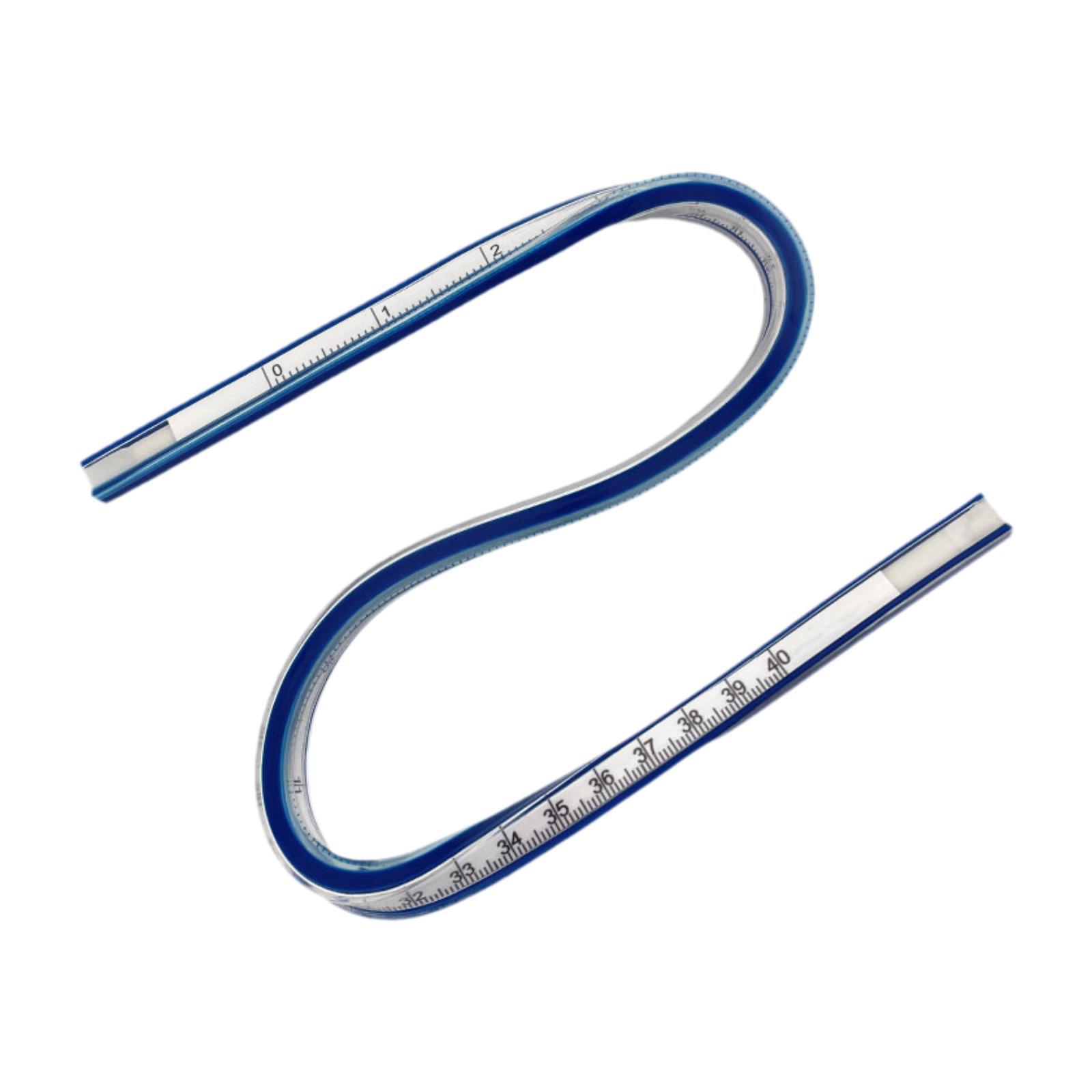 Magideal - Regla Curva Flexible, Regla De División De Ingeniería De Gráficos De Doble Cara, Flexible Para Suministros De Oficina, Dibujo, Acolchado, Patchwork 40Cm