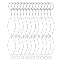 Bothyi - 30X Acrílico Transparente Llavero Espacios En Blanco Diy Kit Colgantes Rombo Redondeado