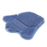 Magideal - Frotador De Espalda Y Pies Para Ducha, Cojín De Masaje Para Baño, Cepillo Con Ventosas, Versátil, Fácil De Limpiar, Almohadilla De Baño Antideslizante Azul