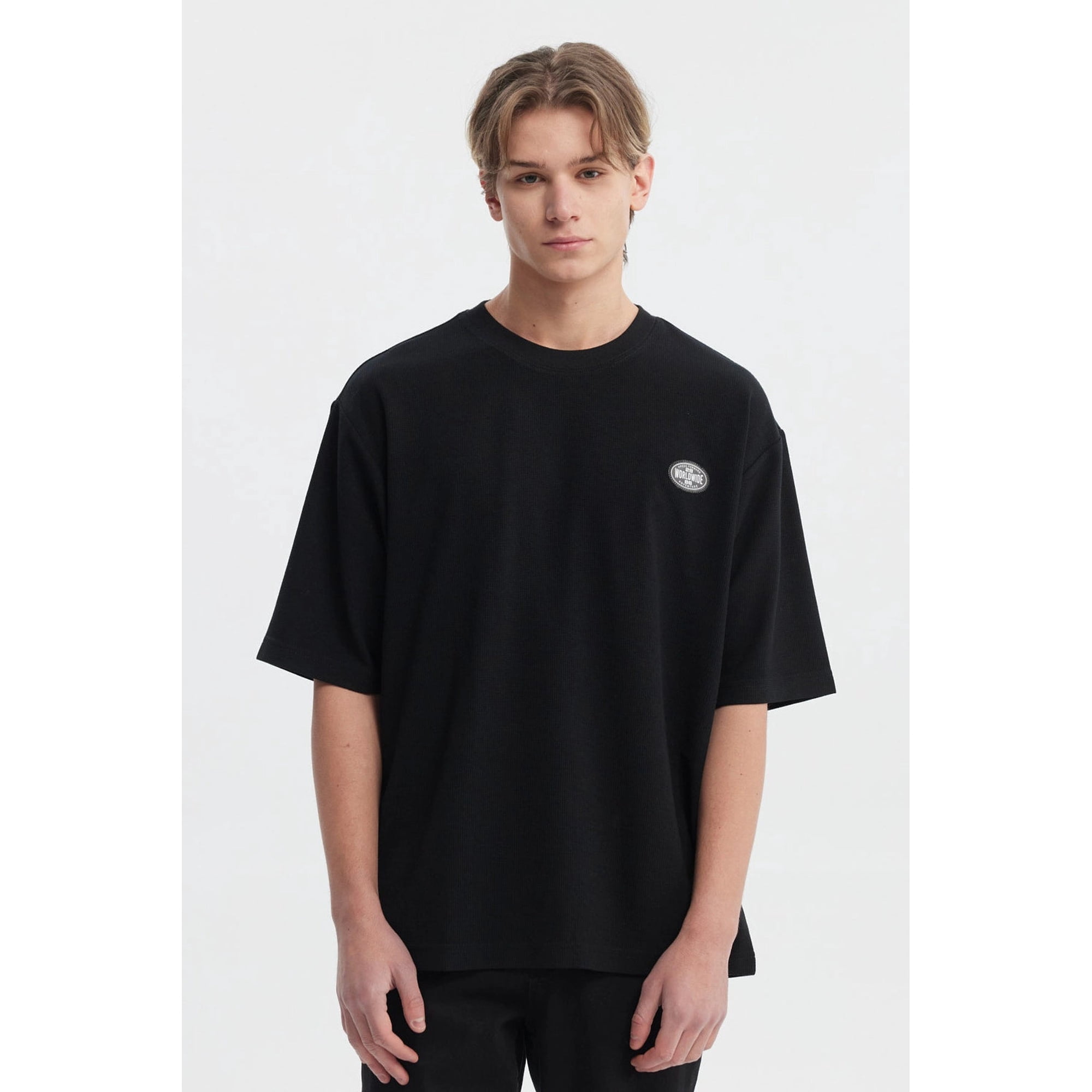 Fashionspark - Polera Hombre Waffle Label Negro