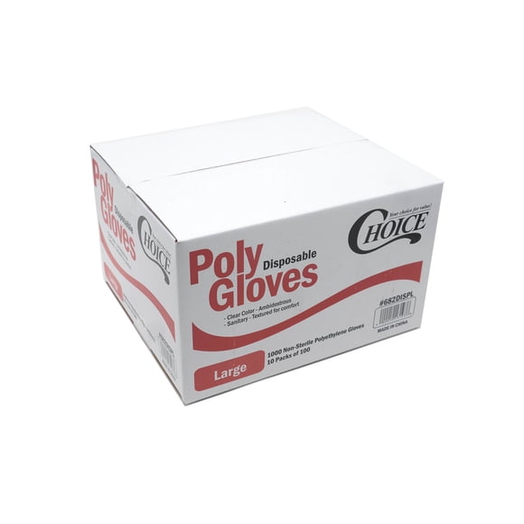 Guantes desechables de polietileno Choice Poly, paquete grande de 1000