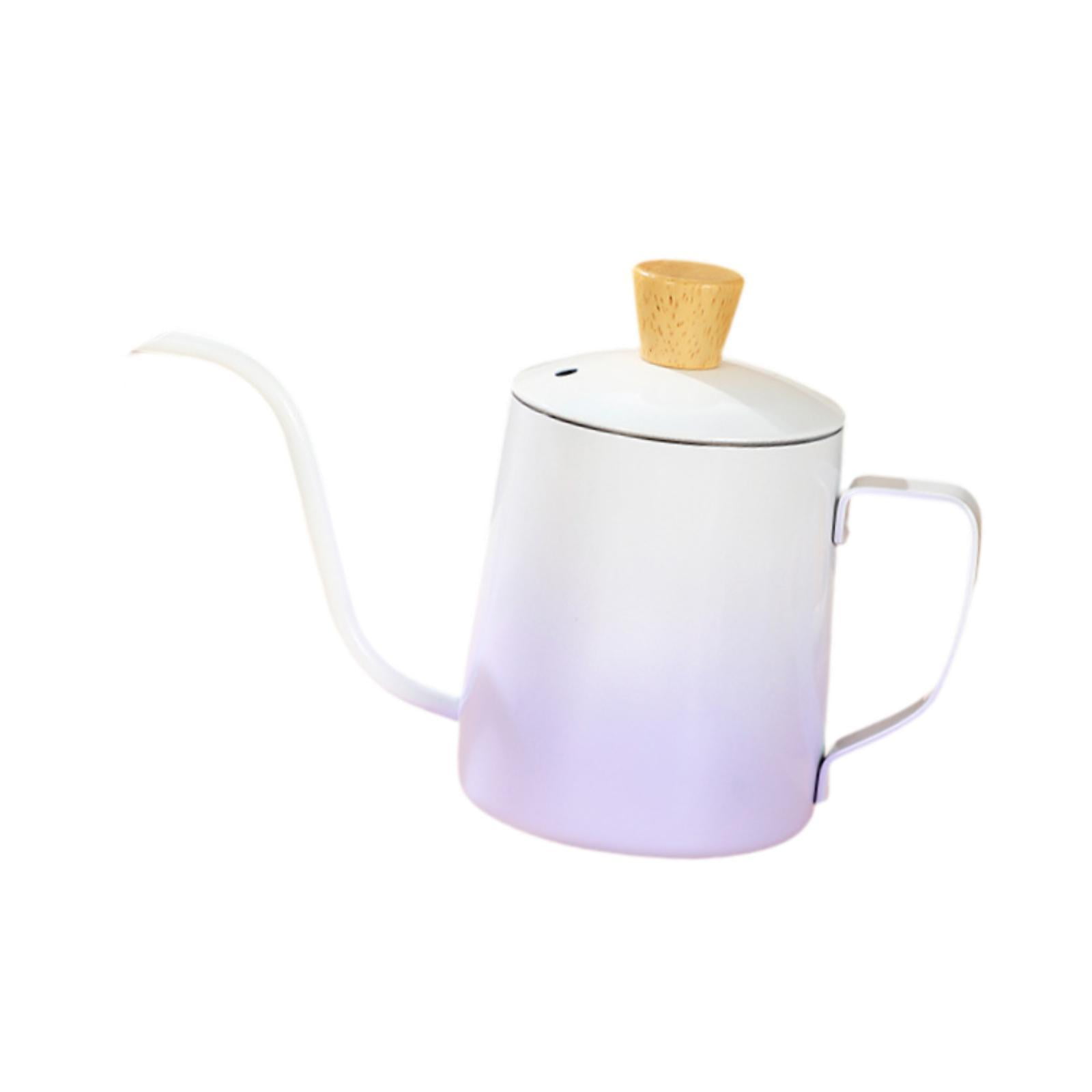 Magideal - 600 Ml De Cuello De Cisne Vertido Sobre El Acero Inoxidable De Hervidor De Café 3.4x3.8 Pulgadas Para Estufas De Fogata Hervidor De Té Té Té Té De Té Gradiente De Color Púrpura