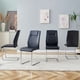 thumbnail image 2 of Modern Dining Chairs with Faux Leather Padded Seat Dining Living Room Chairs Upholstered Chair with Metal Legs Design for Kitchen, Living, Bedroom, Dining Room Side Chairs Set of 4 (Black+PU) C-001, 2 of 3