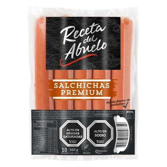 Salchichas Premium 10 Un Bolsa, 500 g