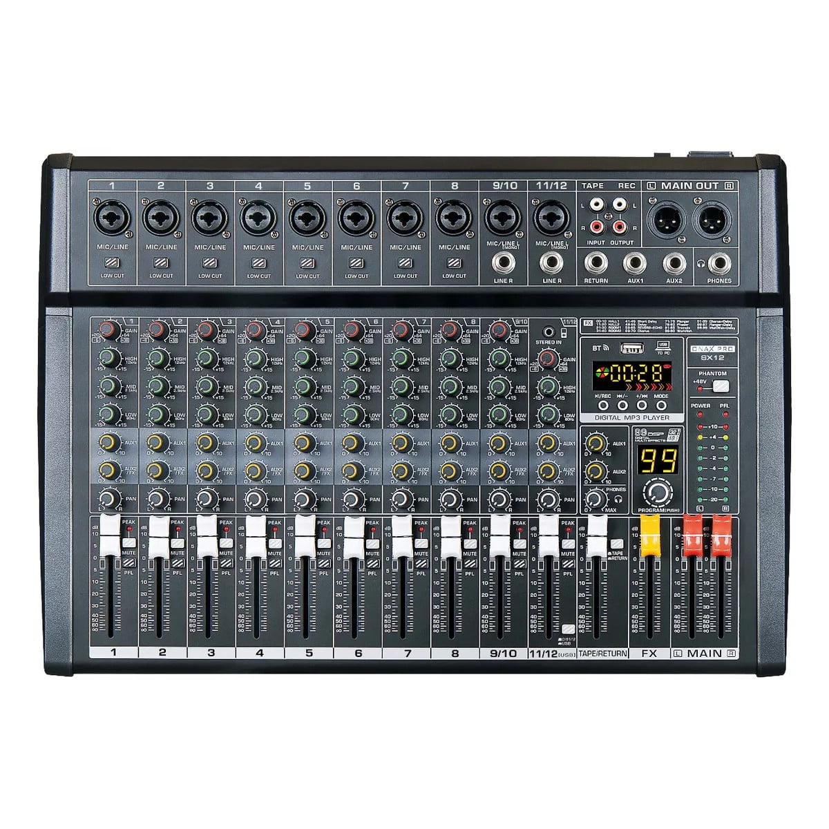Mixer Amplificado 12 Canales Onax Pro Sx12