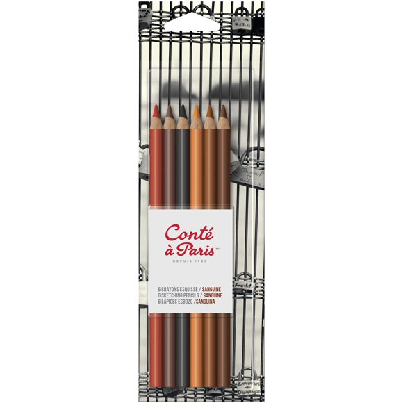 Lápices Conté à Paris - Set de 6 colores sanguíneos variados